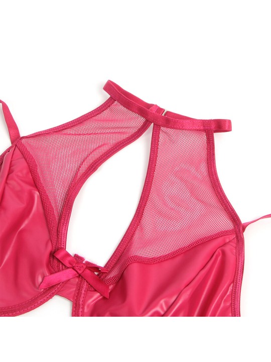 SUBBLIME 957605 CONJUNTO SUJETADOR Y FALDA DE CUERO ROJO S M