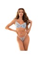 SUBBLIME 957629 CONJUNTO SUJETADOR Y PANTIES CON BORDADOS DE FLORES CELESTE S M