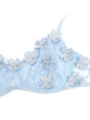 SUBBLIME 957629 CONJUNTO SUJETADOR Y PANTIES CON BORDADOS DE FLORES CELESTE S M