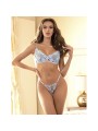 SUBBLIME 957629 CONJUNTO SUJETADOR Y PANTIES CON BORDADOS DE FLORES CELESTE S M