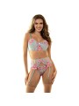 SUBBLIME 957643 CONJUNTO SUJETADOR Y LIGUERO CON BORDADOS DE FLORES ROSAS S M