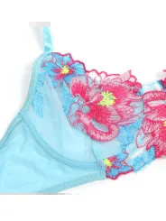SUBBLIME 957643 CONJUNTO SUJETADOR Y LIGUERO CON BORDADOS DE FLORES ROSAS S M