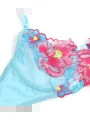 SUBBLIME 957643 CONJUNTO SUJETADOR Y LIGUERO CON BORDADOS DE FLORES ROSAS S M