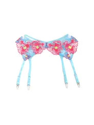 SUBBLIME 957643 CONJUNTO SUJETADOR Y LIGUERO CON BORDADOS DE FLORES ROSAS S M
