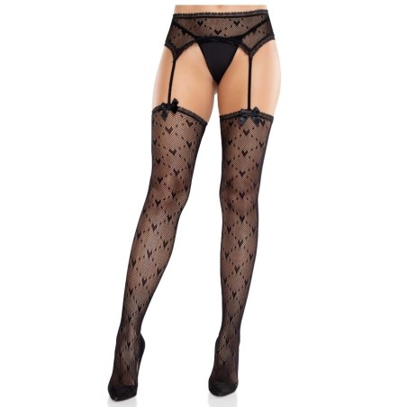 LEG AVENUE MEDIAS DE CORAZON CON LIGAS NEGRO