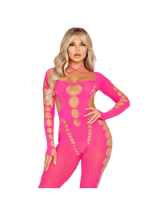 LEG AVENUE BODYSTOCKING ROSA CON ESPALDA ABIERTA TALLA UNICA