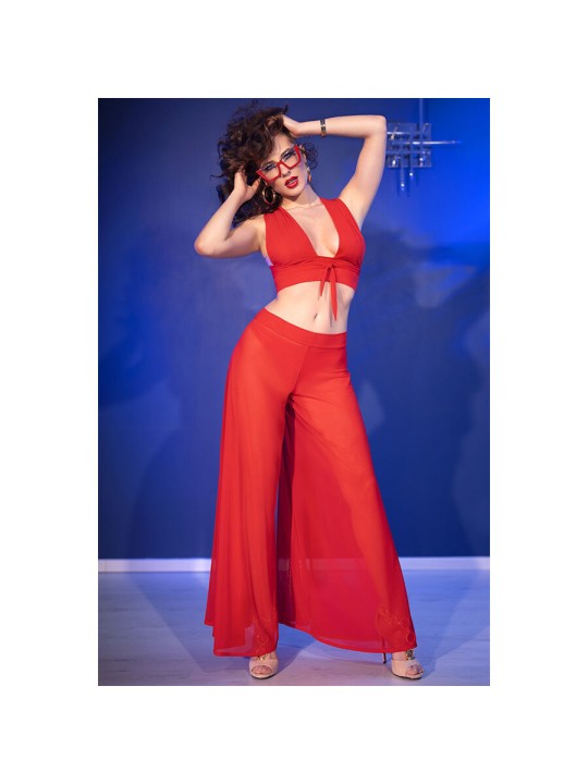 CHILIROSE CR 4857 SET TOP Y PANTALONES ROJO TALLA S