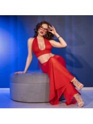 CHILIROSE CR 4857 SET TOP Y PANTALONES ROJO TALLA S