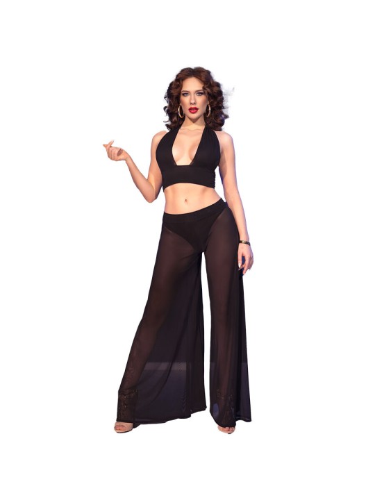 CHILIROSE CR 4857 SET TOP Y PANTALONES NEGRO TALLA S