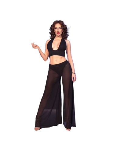 CHILIROSE CR 4857 SET TOP Y PANTALONES NEGRO TALLA S
