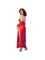 CHILIROSE CR 4853 VESTIDO ROJO DE ENCAJE CON GUANTES S M