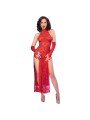 CHILIROSE CR 4853 VESTIDO ROJO DE ENCAJE CON GUANTES S M