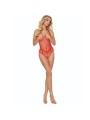 PASSION BS114 BODYSTOCKING REJILLA ROJO
