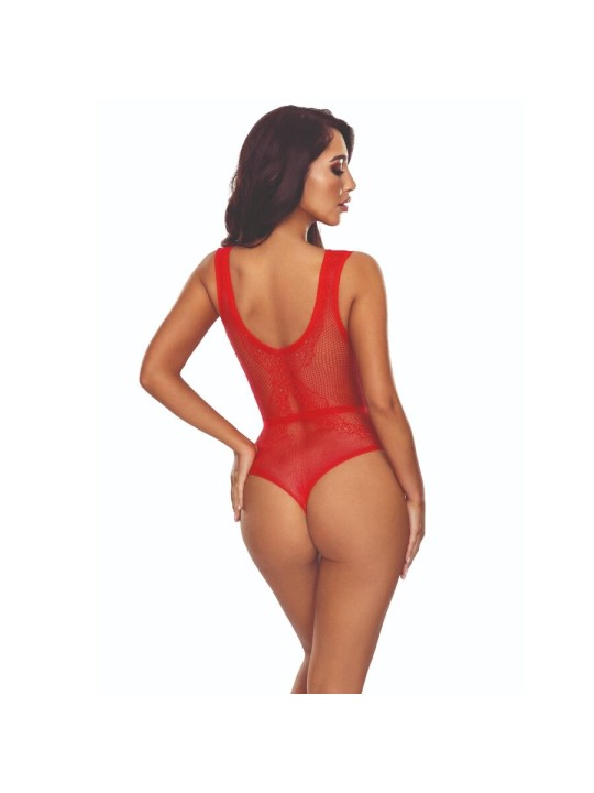 PASSION BS115 BODYSTOCKING REJILLA ROJO