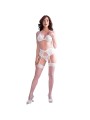 CHILIROSE CR 4862 SET SUJETADOR LIGUERO TANGA Y MEDIAS DE ENCAJE BLANCO S