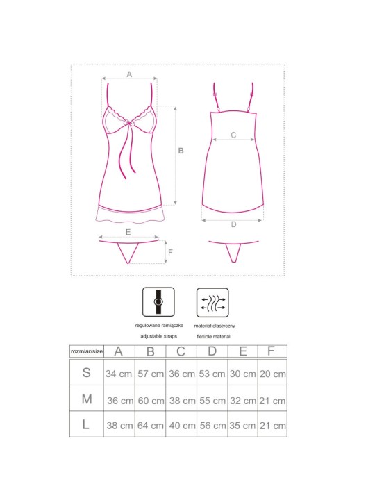 LIVCO CORSETTI FASHION HYEONA 1710 BABYDOLL TANGA ROSA S