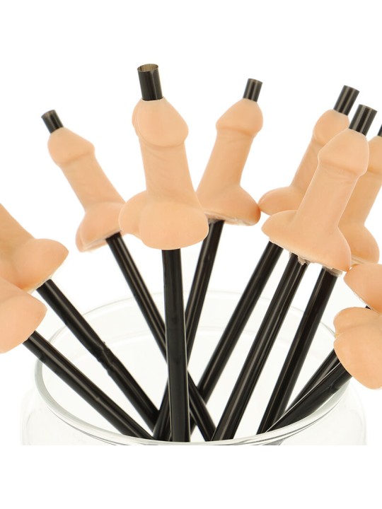 DIABLO PICANTE BOLSA 10 PAJITAS PENE NATURAL