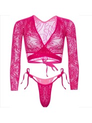 LEG AVENUE TOP CORTO DE ENCAJE CON TANGA