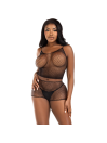 LEG AVENUE SET CAMISETA PANTALON REJILLA NEGRO