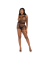 LEG AVENUE SET CAMISETA PANTALON REJILLA NEGRO