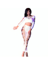 CHILIROSE CR 3654 TOP LEGGINS ROSA S M