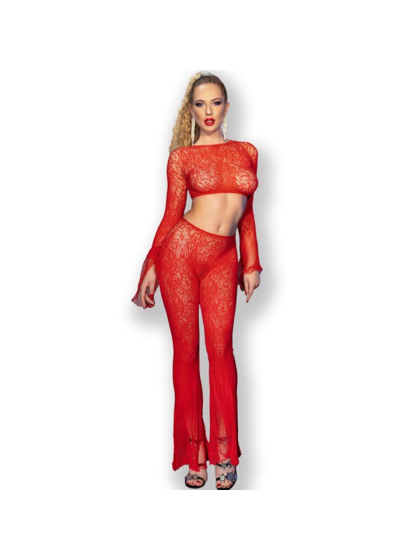 CHILIROSE CR 4648 TOP PANTALON ROJO S L