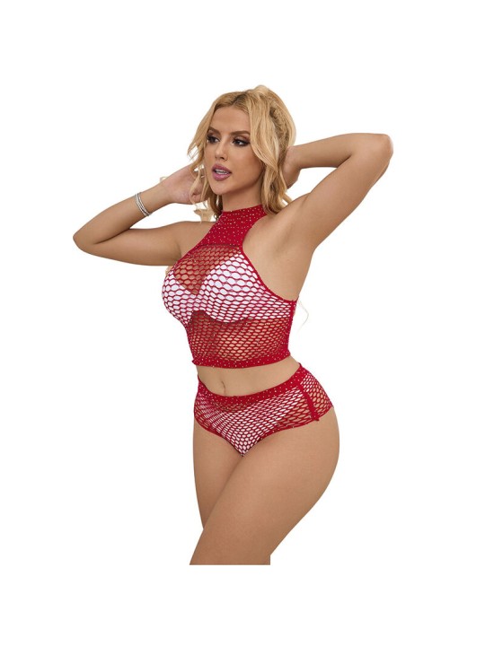 SUBBLIME 952402 SET DE REJILLA CON BRILLANTES ROJO TALLA UNICA