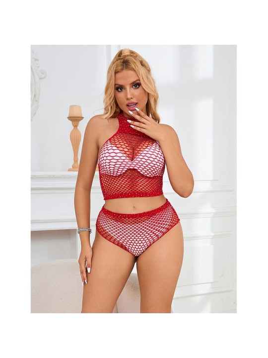 SUBBLIME 952402 SET DE REJILLA CON BRILLANTES ROJO TALLA UNICA