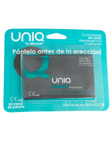 UNIQ SMART PRESERVATIVOS PRE ERECCION SIN LATEX 3 UNIDADES