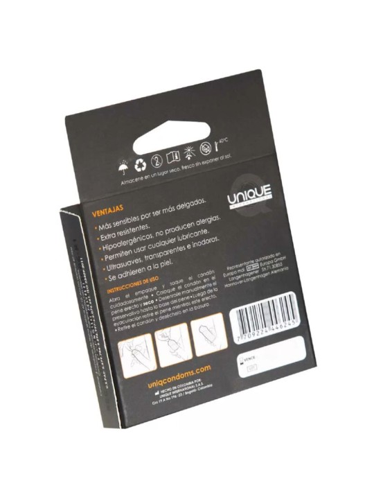 UNIQ CLASSIC PRESERVATIVOS SIN LATEX 3 UNIDADES