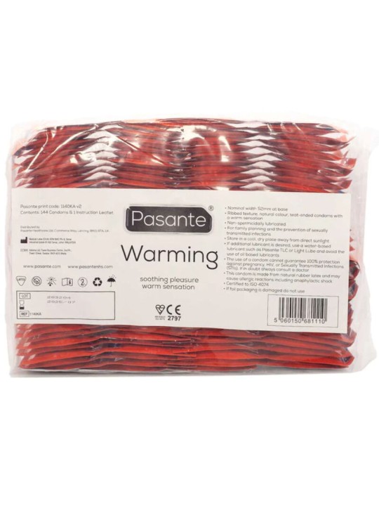 PASANTE PRESERVATIVO EFECTO CALOR BOLSA 144 UNIDADES