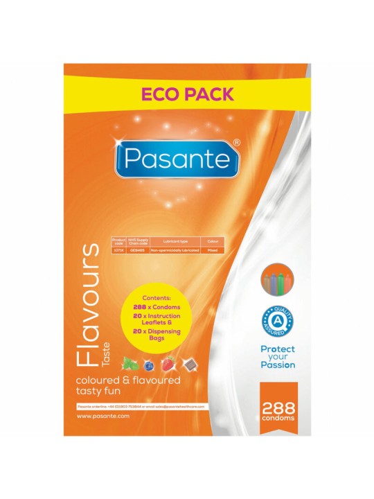 PASANTE PRESERVATIVO ECO PACK SABORES BOLSA 288 UNIDADES
