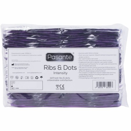 PASANTE RIBS DOTS PRESERVATIVOS INTENSITY 144 UNIDADES
