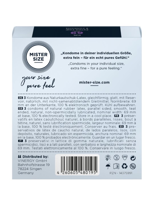 MISTER SIZE PRESERVATIVOS TALLA XXXL 69 MM 3 UNIDADES