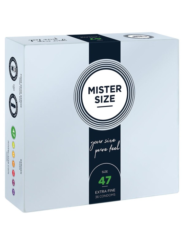 MISTER SIZE PRESERVATIVOS TALLA XS 47 MM 36 UNIDADES