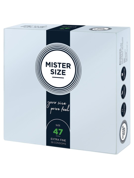 MISTER SIZE PRESERVATIVOS TALLA XS 47 MM 36 UNIDADES
