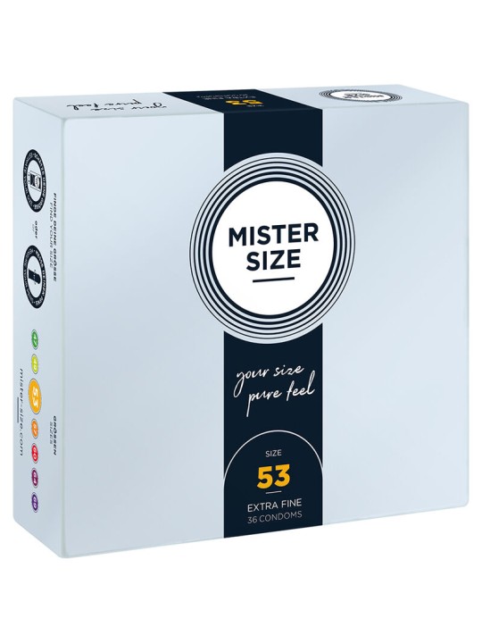 MISTER SIZE PRESERVATIVOS TALLA M 53 MM 36 UNIDADES