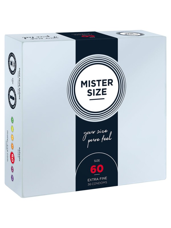 MISTER SIZE PRESERVATIVOS TALLA XL 60 MM 36 UNIDADES