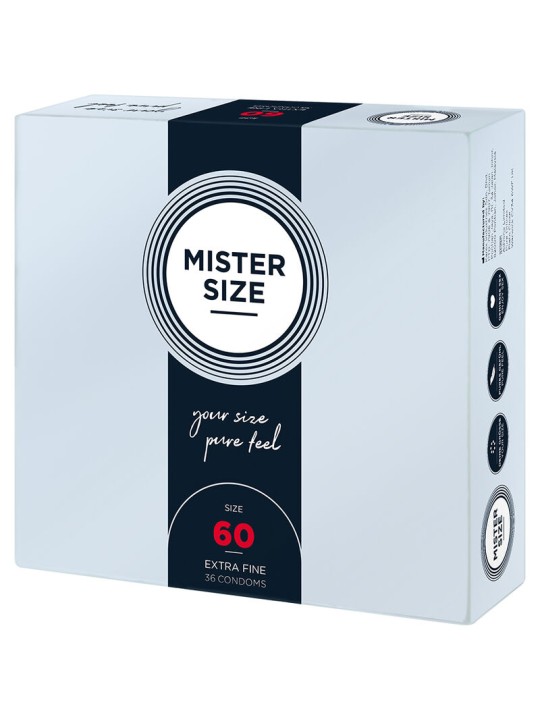 MISTER SIZE PRESERVATIVOS TALLA XL 60 MM 36 UNIDADES