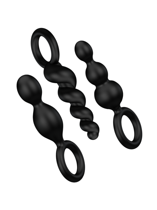 SATISFYER ANAL PLUGS SET 3 PCS NEGRO