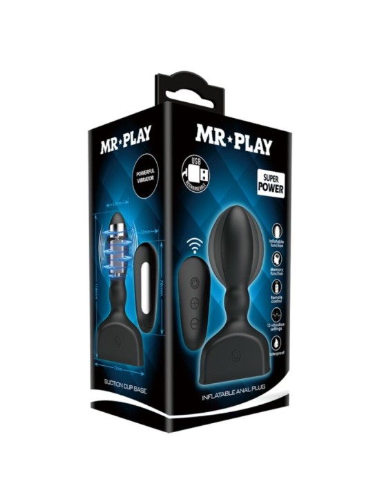 MR PLAY PLUG ANAL HINCHABLE NEGRO CONTROL REMOTO