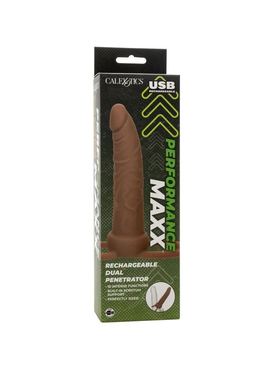 CALEXOTICS PERFORMANCE MAXX DOBLE PENETRADOR RECARGABLE PIEL MORENO
