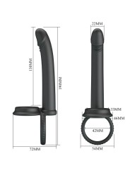PRETTY LOVE MOSES ANILLO DOBLE PENE PARA DONLE PENETACION NEGRO