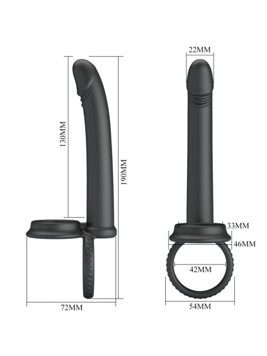 PRETTY LOVE MOSES ANILLO DOBLE PENE PARA DONLE PENETACION NEGRO