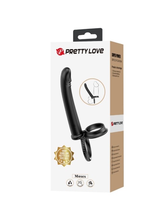 PRETTY LOVE MOSES ANILLO DOBLE PENE PARA DONLE PENETACION NEGRO