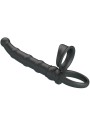 PRETTY LOVE TATUM ANILLO VIBRADOR PENE CON PLUG 10 VIBRACIONES NEGRO