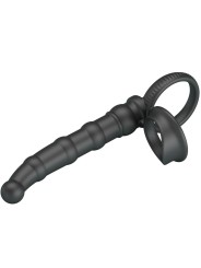 PRETTY LOVE TATUM ANILLO VIBRADOR PENE CON PLUG 10 VIBRACIONES NEGRO