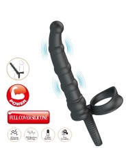 PRETTY LOVE TATUM ANILLO VIBRADOR PENE CON PLUG 10 VIBRACIONES NEGRO