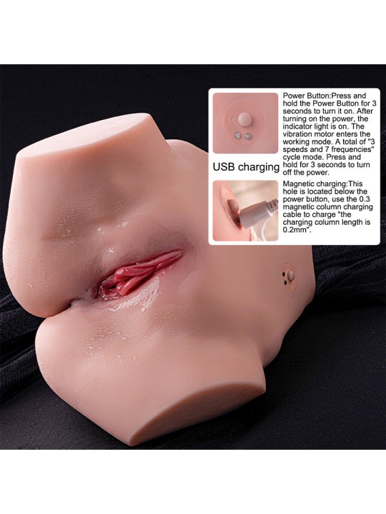 XISE TRACY VIBRATING MASTURBADOR VAGINA Y ANO REALISTICO MULTIPOSICION CON VIBRACION