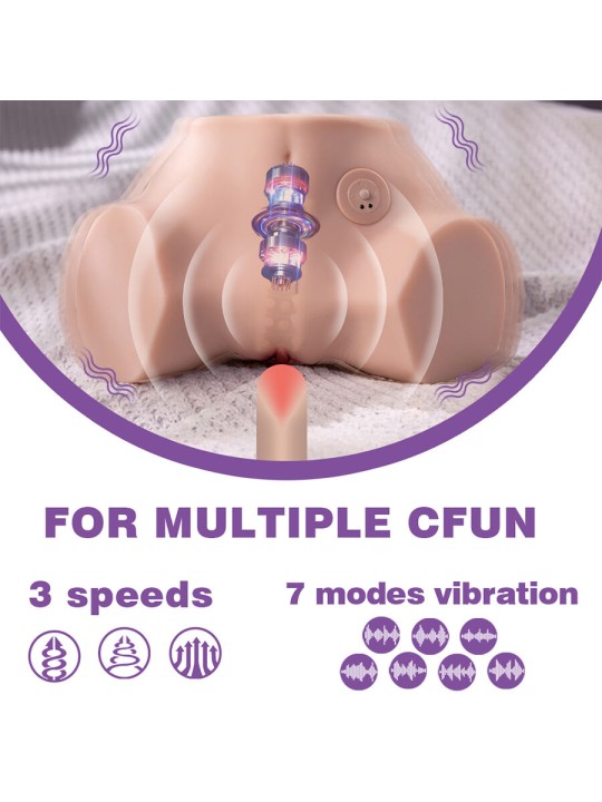 XISE FENNIE SHAKING MASTURBADOR VAGINA Y ANO REALISTICO MULTIPOSICION CON VIBRACION